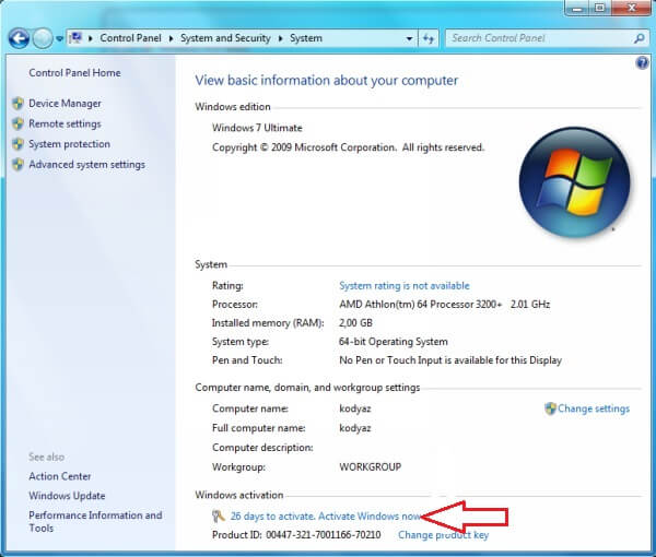 Windows 7 Ultimate Product key 2002